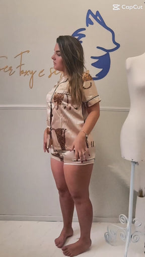Pijaminha Americano Linha Noite - AnimalPrint